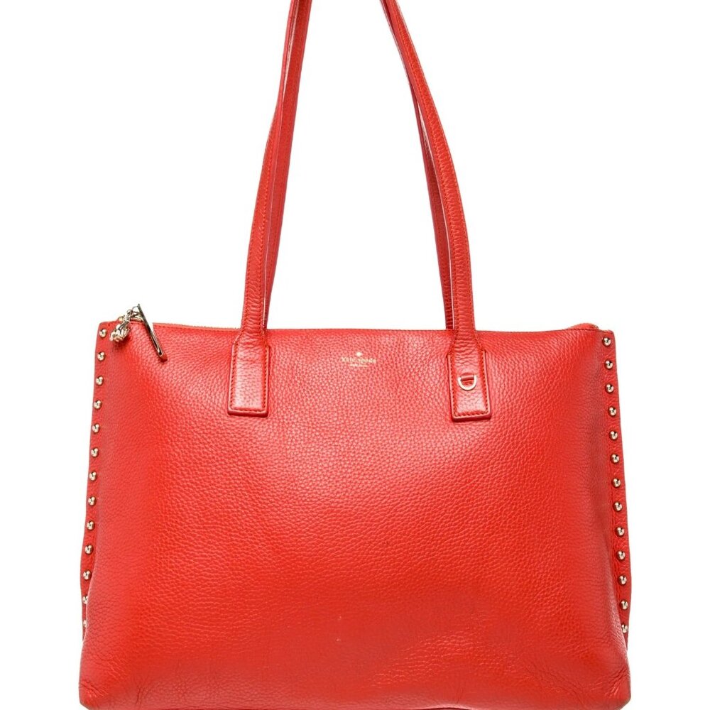 GUC Kate Spade On Purpose Studded Leather Tote Orange